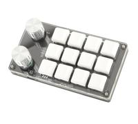 Xiuganpo 12 Key Multifunction DIY Programmable Keypad, One Handed Macro Mechanical Keyboard for Office Gaming Lab, Convenient Storage Function Macro Mechanical Keyboard (Black White)