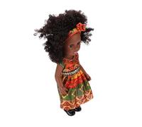 Xiuganpo 14 Inch Unique Black Doll with Stylish Dress - Celebrate Diversity Fashion Doll - Suitable for Small Hands Great Travel Companion for Kids
