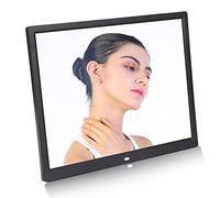 Xiuganpo 15in Digital Photo Frame, 1024x768 4:3 Display Ratio LED Screen Digital Picture Frame with Clock Calendar Alarm, Remote Control, 16GB Memory Card Support, for Living Room Office (GB Plug ())