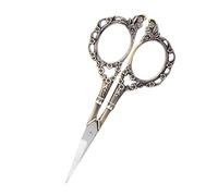 Xiuganpo 1pc Vintage Flower Pattern Stainless Steel Tailor Scissors for Sewing, Crafting, 5.5cm Width (Bronze)