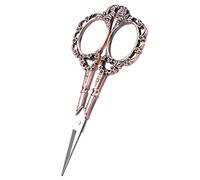 Xiuganpo 1pc Vintage Flower Pattern Stainless Steel Tailor Scissors for Sewing, Crafting, 5.5cm Width (Dark Copper Plating)