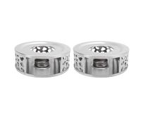 Xiuganpo 2 Pcs Teapot Warmer with Tealight Holder, Stainless Steel | Tea Pot Warmer, Tea Warmer for Glass Ceramic Vessels, Decoratives Sidewall Cutouts for Air Circulation, 5.9-Inch Diameter