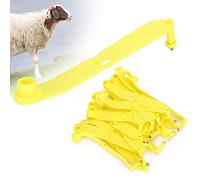 Xiuganpo 20pcs Cattle Deer Dog Ear Tag Label Livestock Earrings Blank Ear Tag for Livestock Information Management, PU Material, Brown Color, Suitable for Meat Quarantine