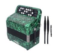 Xiuganpo 22 Key 8 Bass Accordion Professional Sensitive Button Accordion Musical Instrument with Strap for Professional Accordionists Performances, Musical Instrument (Green Waterproof Canvas)