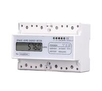 Xiuganpo 3 Phase 4 Wire Energy Meter 7P Digital LCD Kwh Wattmeter Power Consumption 35mm DIN Rail Mount, Accurate Active Power Measurement with RS485 Remote Reading, 400imp/1600imp Pulse