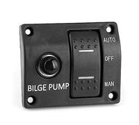 Xiuganpo 3-Way Bilge Pump Switch Panel Durable LED Auto Manual Control for Boats 12V 24V ABS 1 Unit