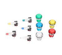 Xiuganpo 32mm Style Auto Reset LED Illuminated Push Buttons for DIY Gamepad, 5 Colors for Game Machine Enthusiasts [5 Pack] - ABS Material