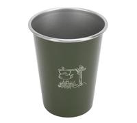 Xiuganpo 350ML Camping Cup, 304 Stainless Steel Camp Coffee Cups, Stackable Design, Easy to Clean, Portable Camp Cups for Camping Picnic BBQ Tailgating Festival (4 Pack, 2 Colors) (Green)
