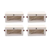 Xiuganpo 3D Printing Filaments Container, Foldable Filament Storage Box with Zipper Top Cover, Quick Setup & Space Saving, Versatile Filament Storage Box for Home Studio Workshop (Beige)