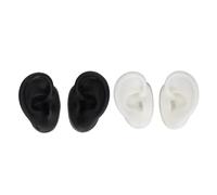 Xiuganpo 3D Silicone Ear Model 2 Pairs Reusable Soft Flexible Simulation Model for Ear Techniques Perfect for Jewelry Display for Novices and Accessories (Black and White)