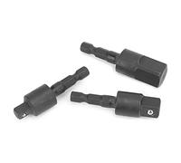 Xiuganpo 3Pcs Power Drill Socket Set Durable Hex Drill Adapter for Electric Screwdrivers and Hand-Operated Drills, Chrome Plated, 1/4in 3/8in 1/2in