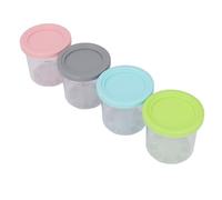 Xiuganpo 4 Pack Playful Ice Cream Containers, 501 To 600ml Capacity, Round/Cylindrical, 23 x 12 cm, Freezer Containers With Lids, Homemade Ice Cream Cups for Homemade Sorbet, Yogurt