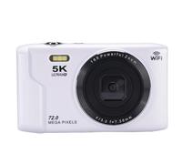 Xiuganpo 5K Digital Camera, 72MP 16X Zoom Digital Cameras with 2.8 Inch LCD Screen, Flash Light, AF Autofocus Beginner Vlogging for Travel Photography, Built In Microphone (White)