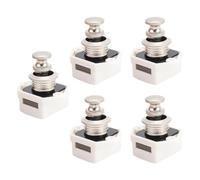 Xiuganpo 5PCS Push Button Latch, Keyless Cabinet Door Lock with Premium Zinc Alloy ABS Construction, for RV Motorhome Yachts Campers Caravans (White Base Pearl Ni)