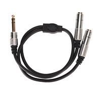 Xiuganpo 6.35mm Stereo Splitter Y Cable, 19.7" Gold Plated Plug, Aluminum Alloy Housing, 1/4" Stereo Splitter Y Cable for Mixer for Speakers