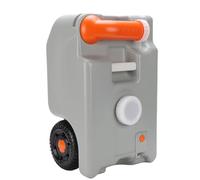 Xiuganpo 6.6 Gallon Portable Water Holding Tank, Camping Water Container, RV Storage with Large Wheel, Metal Handle, Rotating Spout & Liquid Level Indicator, Ideal for Outdoor