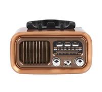 Xiuganpo 6.7x3.7x4.2In AM FM Radio, Vintage Bluetooth 5.0 Radios with 3 Power Supply Methods, Excellent Reception Ability, Portable Bluetooth Speaker for BBQ Fishing Camping (Gold)