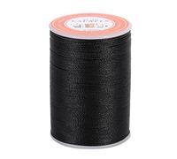 Xiuganpo 6 Colors 160m/Roll Waxed Thread, 0.45mm Polyester Leather Sewing Round Waxed Thread Cord, DIY Handcrafts Wax String Polyester Wax Thread for Hand Sewing, Leather Craft (Black)