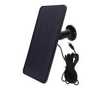Xiuganpo 6W Solar Panel Charger, Monocrystalline Silicon Outdoor Solar Charger with 16.4ft Type C Cable and 360 Degree Adjustable Stand, for Home Security Camera and Low Power Electronic (Black)