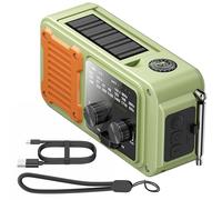 Xiuganpo 7 In 1 Emergency Radio, Solar Powered Hand Crank Radio with Type C Interface, Bright Flashlight Design, 2000mAh NOAA/AM/FM/WB Portable Weather for Outdoor Adventures