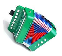 Xiuganpo 7 Keys Accordion Instrument for Children, Suitable for Ensemble, Fun Kids, Durable Plastic Material (Green)