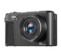 Xiuganpo 8K Digital Camera with Flip Screen, 88MP WiFi Vlogging Camera, 18X Zoom, 32GB Card, 2 Batteries, Gunmetal, Great Boys Girl, Flip Screen, Autofocus, LED Fill Light, USB (Black)
