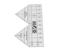 Xiuganpo 90 Degree Sewing Ruler Acrylic Triangular Quilting Template 10in Double Strip Transparent Scale for Garment Pattern Design Sewing Cutting