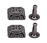 Xiuganpo 9mm Floral Square Rivets, Antique Silver with Iron Trumpet Base
