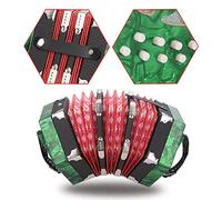 Xiuganpo Accessory for Accordion Concertina with 20 Buttons - Lightweight ABS Material - Easy to Learn Suitable for All Ages Includes Carrying Bag (Green)