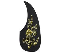 Xiuganpo Acoustic Guitar Scratch Plate PVC Decorative Protective Self Adhesive Pickguard for Musicians (Gold Pattern)