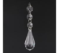 Xiuganpo Acrylic Transparent Ball Bead Pendant for DIY Craft, 10pcs Crystal Clear Hanging Ornament Decor for Home Window or Chandelier Lamp (F Style)