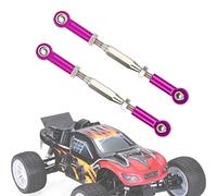 Xiuganpo Adjustable Aluminum Servo Links Tie Rod Set for RC Car Accessories, Durable Upgrade Parts for/EPX, for RC Enthusiasts, 81mm, 6 Pcs (Purple)