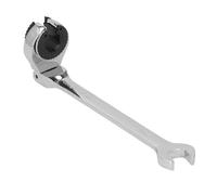 Xiuganpo Adjustable Angle Ratcheting Wrench Open Flex Head for Fuel or Brake Pipe Nuts 10mm Cr V Steel