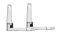 Xiuganpo Adjustable Stainless Steel Microwave Oven Shelf, Wall Mount Bracket with White Plastic Corners, Easy to Install for Home Kitchen, Sturdy Design