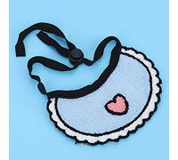 Xiuganpo Adjustable Wool Pet Scarf for Small Dogs Cats with Buckle Design, Heart Pattern Soft Comfortable Neck Towel for Puppy, Pink Blue Cat Scarf (Blue)