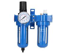 Xiuganpo Air Compressor Water Separator Filter Regulator and Lubricator 1/2 Inch 150 PSI, 3 in 1 Pneumatic Tool Air Prep Combo with 5 Micron Brass Filter, Piston Pressure Regulator (1/2"NPT)