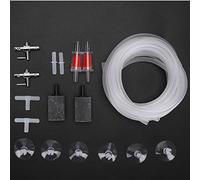 Xiuganpo Aquarium Air Pump Accessories Kit Air Control Valve 3 Way 2 Way Diverter with Regulator Suction Cups for 4mm Fish Tank Oxygen Tubing Multifunctional Aeration (Set meal eight)