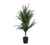 Xiuganpo Artificial Xmas Tree with Pot, Realistic Pe Material Artificial Christmas Tree with Water Proof Lights, Trees Set for Porches Gardens Living Rooms Commercial Spaces (120cm)