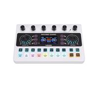Xiuganpo Audio Mixer, Sound Board Mixing Console with LED Display, 7 Volume Adjustments & 12 Voice Effects, Professional Live Sound Mixing Board for Singing Karaoke Live Interaction