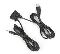 Xiuganpo AUX USB Cable Extension Flush Mount for Car Boat, High Speed Data Transfer and Charging, Plug and Play, 1.45m Long Cable, Installation Sleeve, 3.5mm/0.14in, USB, White Material