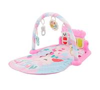 Xiuganpo Baby Play Piano Mat, Brain Training Sound Light Infant Activity Gym Play Mat Pink Learning Sensory with Rattles Toy for Playing