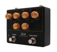 Xiuganpo Bass Preamp Effects Pedal, 18V Studio Grade with 4-Band EQ, 1/8'' Aux In and Headphone Output for Bass Guitar