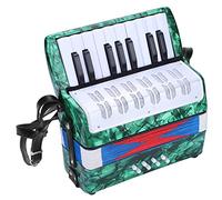 Xiuganpo Beginner 17 Key Accordion with 8 Bass Buttons, Easy-to-Learn Lightweight Concertina for Children, Improve Musical Talent (Green)