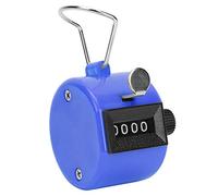Xiuganpo BERM 4-Digits Hand Tally Counter Durable Handheld Counter with Hook for Event Staff Green 1.8 X 1.3in (Blue)