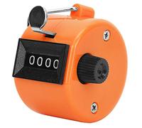 Xiuganpo BERM 4-Digits Hand Tally Counter Durable Handheld Counter with Hook for Event Staff Green 1.8 X 1.3in (Orange)