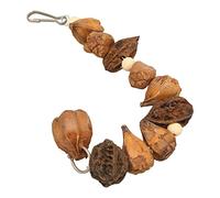 Xiuganpo Bird Chew Toys Grinding Mouth Bite Resistant Natural Logs and Nuts for Parrots Macaws Budgies 30cm