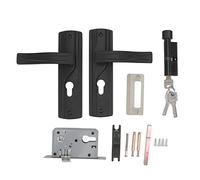 Xiuganpo Black Front Door Handle and Lock Set with Cylinder - Silent Universal Modern Handle Replacement for Home, Bedroom, Office, School, Bathroom