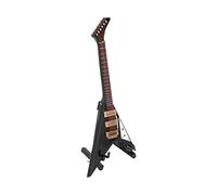 Xiuganpo Black V Guitar Miniature Model, Lifelike Crafted Decor | Mini Guitar Ornament with Stand, for Shelf Display, Music Room Decor, Collectible Gift