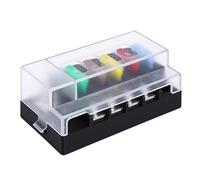 Xiuganpo Blade Holder Box, 150A Compact 1 in 4 Out Circuit Breaker Box Power Distribution Block with LED Indicator Spare Storage for RV Boat Marine Off Grid System