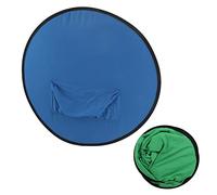 Xiuganpo Blue Green 2 in 1 Chromakey Background Screen, Collapsible Portable Backdrop Screen, Double Sided Flocked Fabric, 110cm Round for Photography Live Streaming Studio